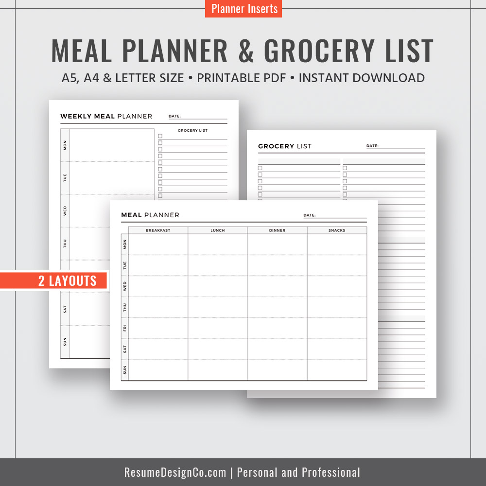 Printable Grocery List Template PDF Instand Download 
