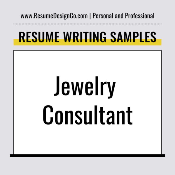 Jewelry Consultant Resume Writing Examples and Templates for Instant