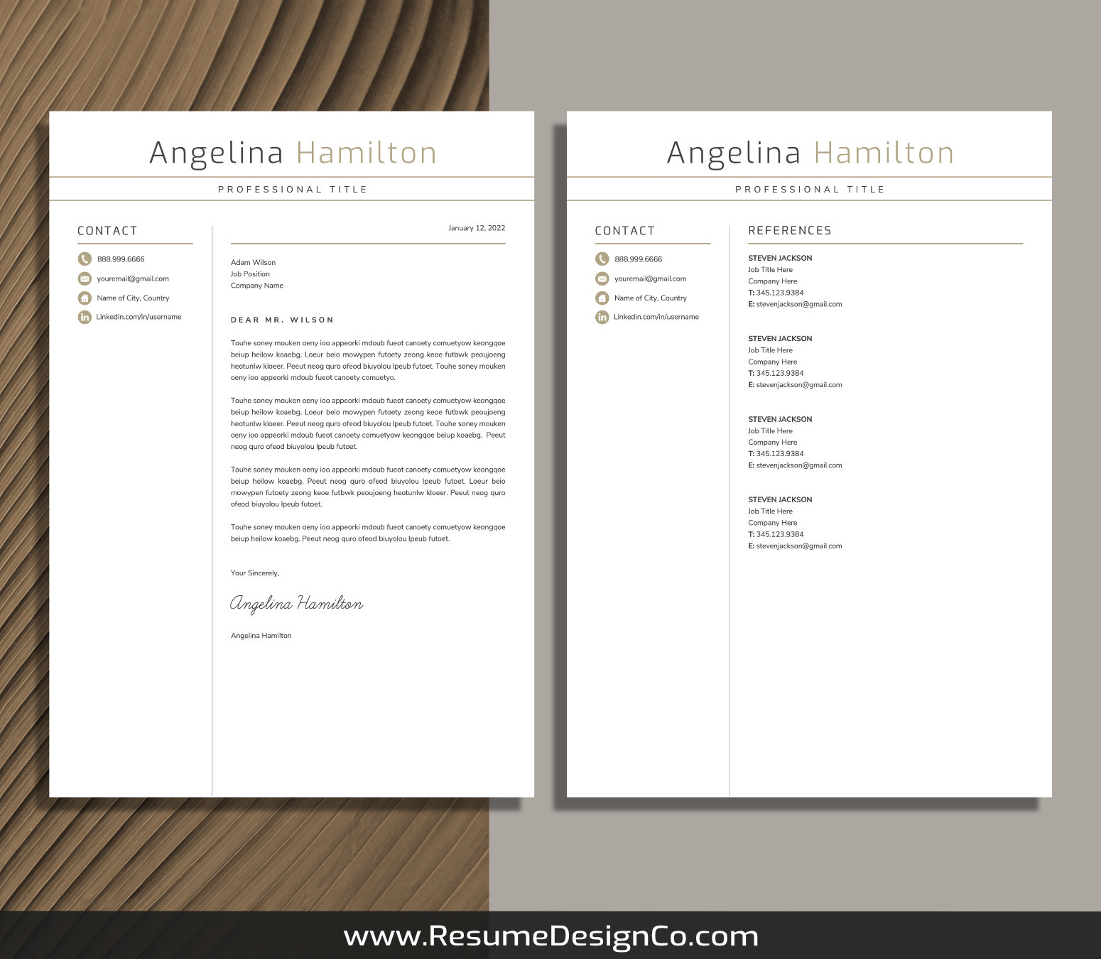 Clean Modern Resume Template 4 Page CV Template Cover Letter References for  MS Word Instant Digital Download Resume Template Word 