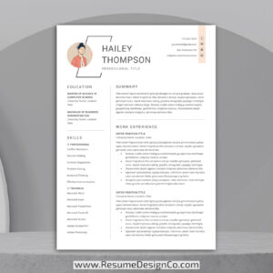 resumedesignco.com-1 Page Professional Resume Template, MS Word, Modern and Creative Resume Format, Editable CV Template Design, Curriculum Vitae, Free Download