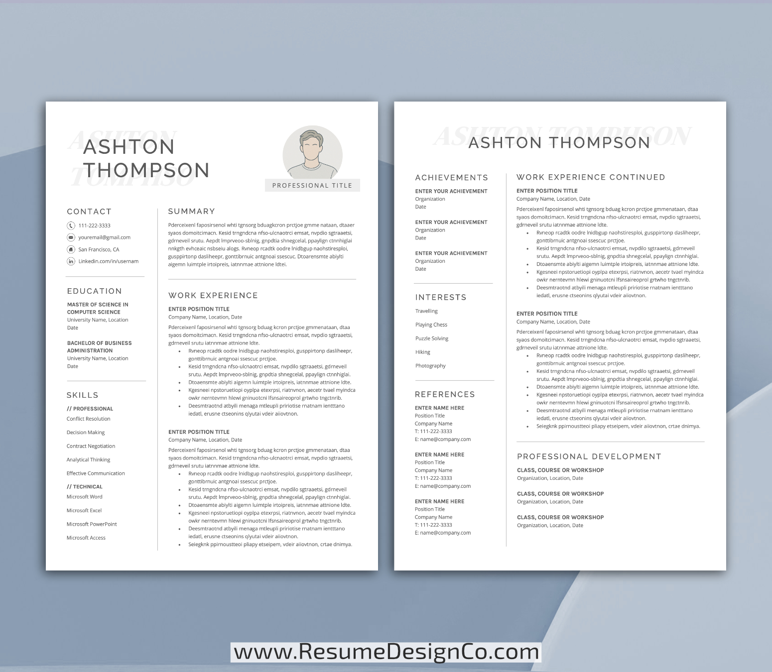 www.resumedesignco.com-Resume Template for MS Word-ASHTON-2