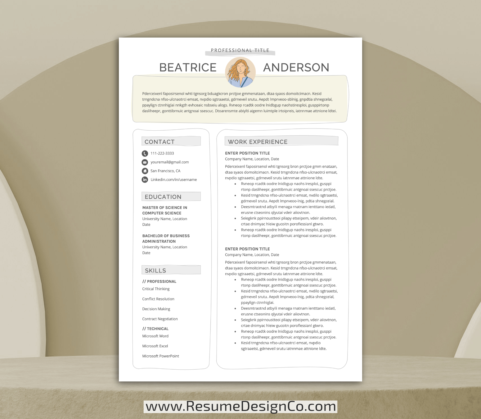 www.resumedesignco.com-Resume Template for MS Word-BEATRICE-1