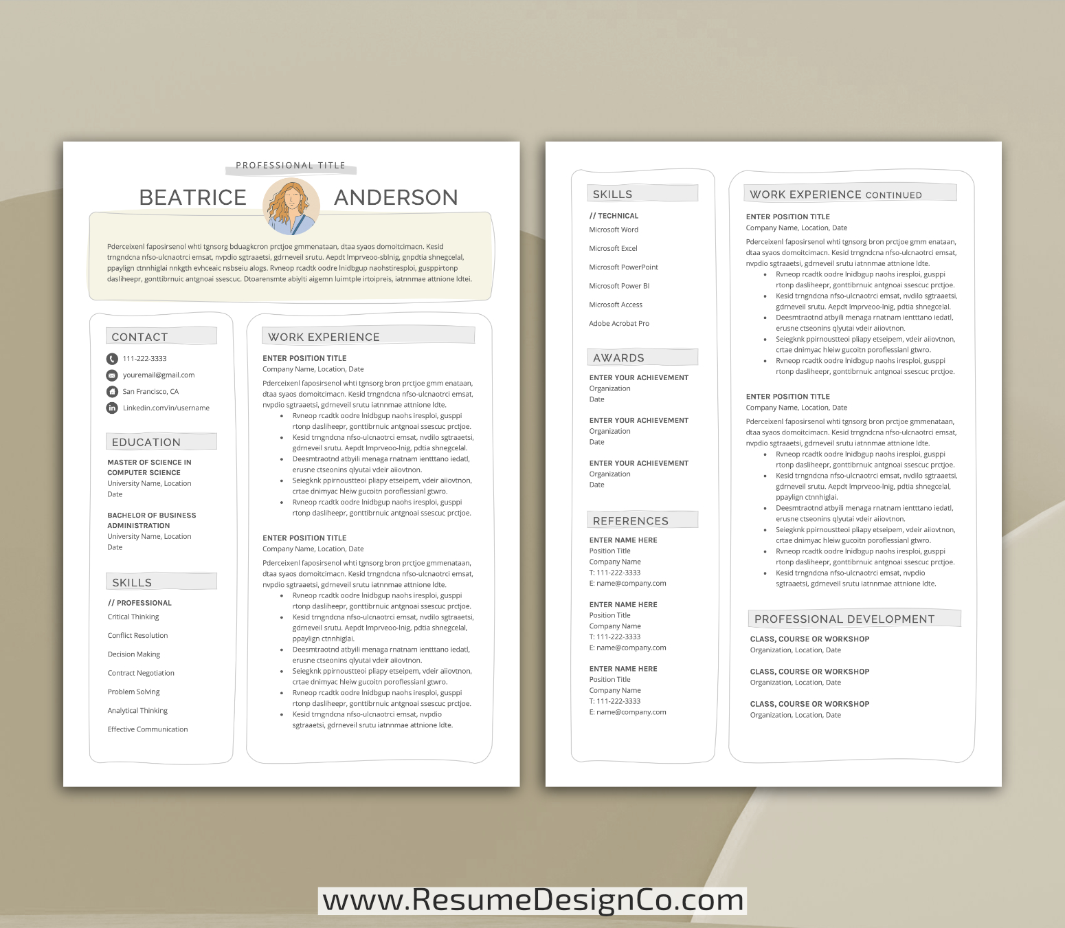 www.resumedesignco.com-Resume Template for MS Word-BEATRICE-2