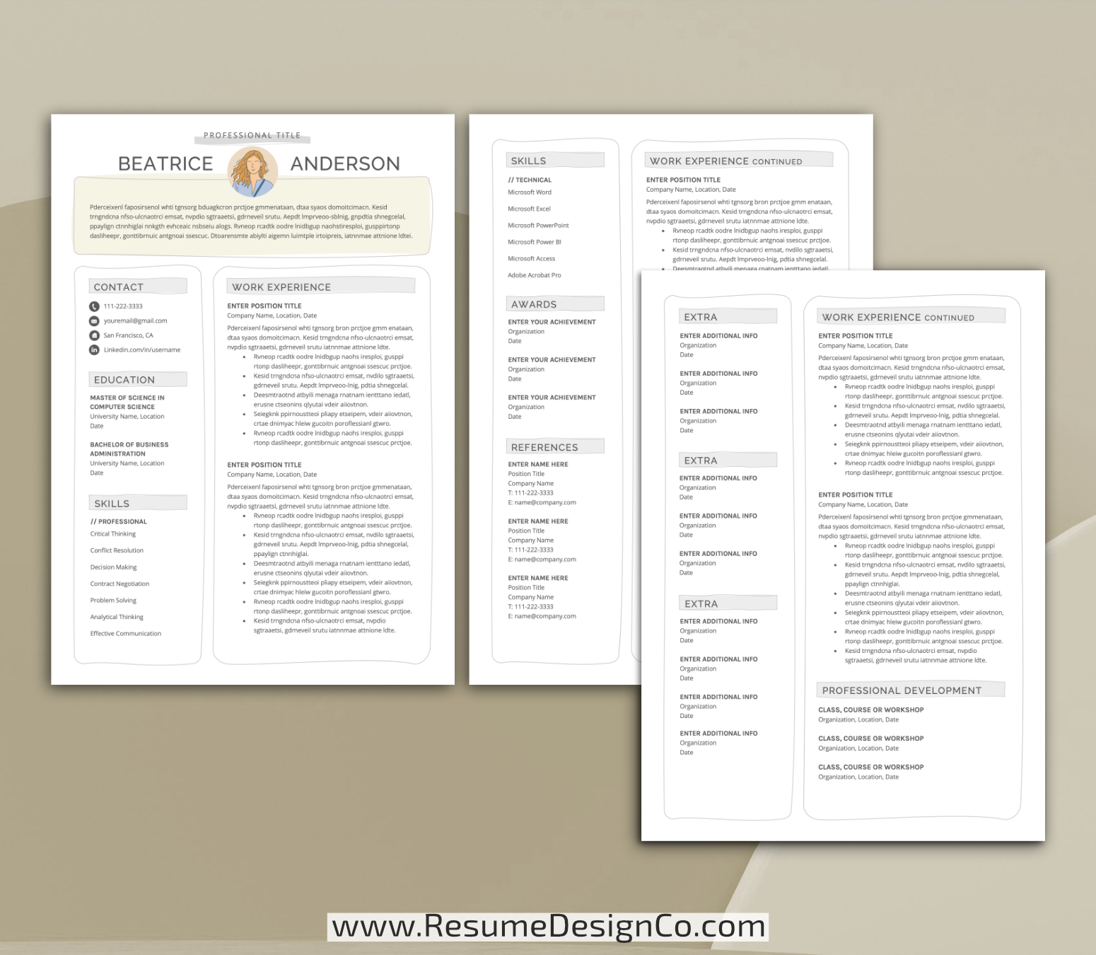 www.resumedesignco.com-Resume Template for MS Word-BEATRICE-3