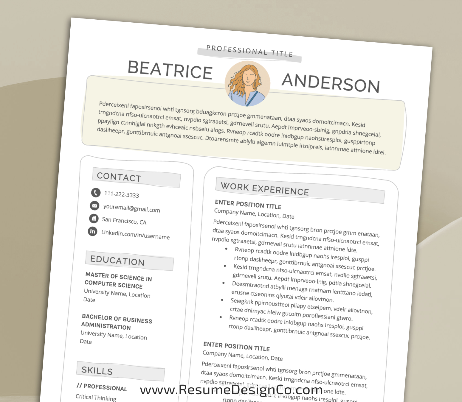 www.resumedesignco.com-Resume Template for MS Word-BEATRICE-5