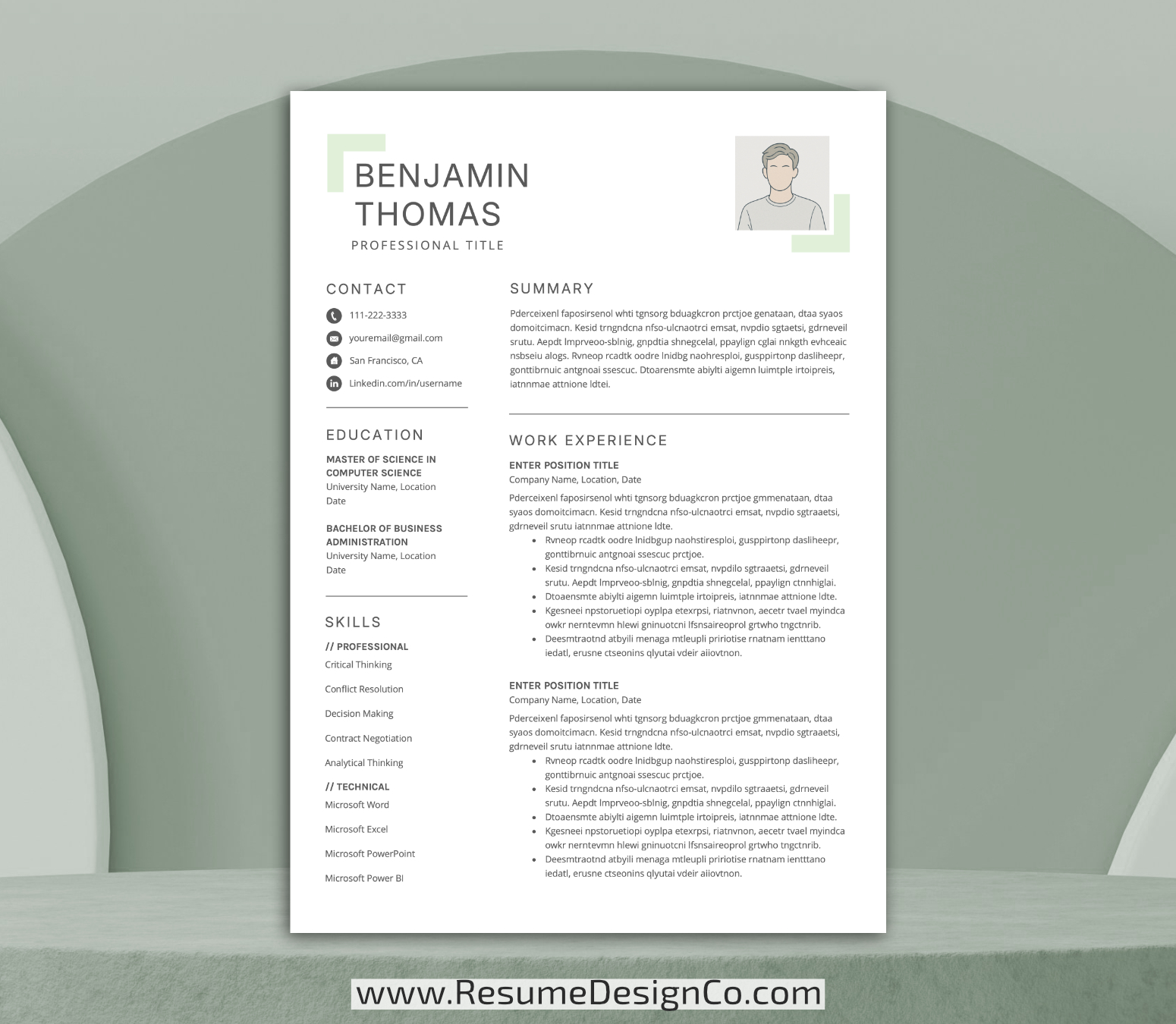 www.resumedesignco.com-Resume Template for MS Word-BENJAMIN-1