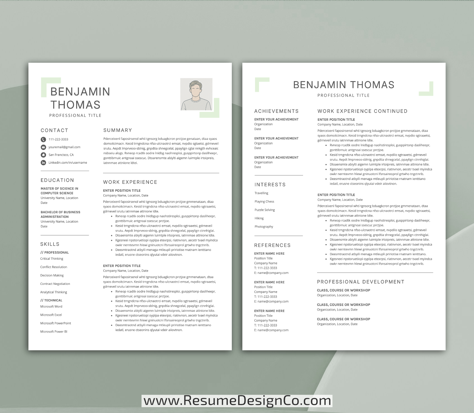 www.resumedesignco.com-Resume Template for MS Word-BENJAMIN-2