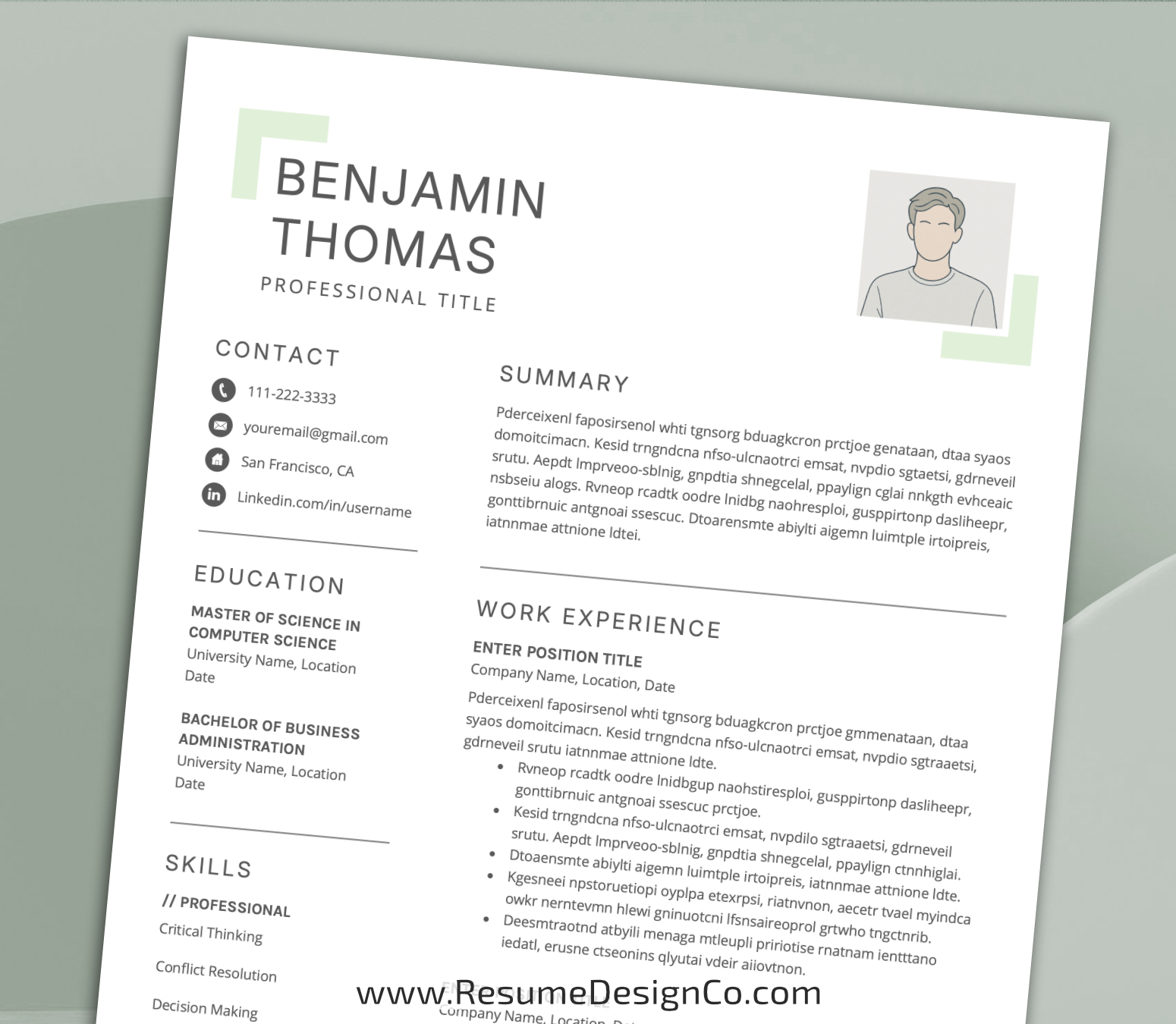 www.resumedesignco.com-Resume Template for MS Word-BENJAMIN-5