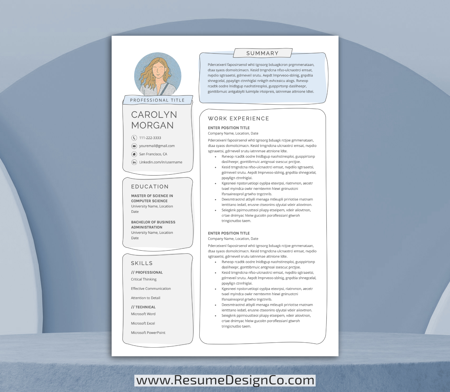 www.resumedesignco.com-Resume Template for MS Word-CAROLYN-1