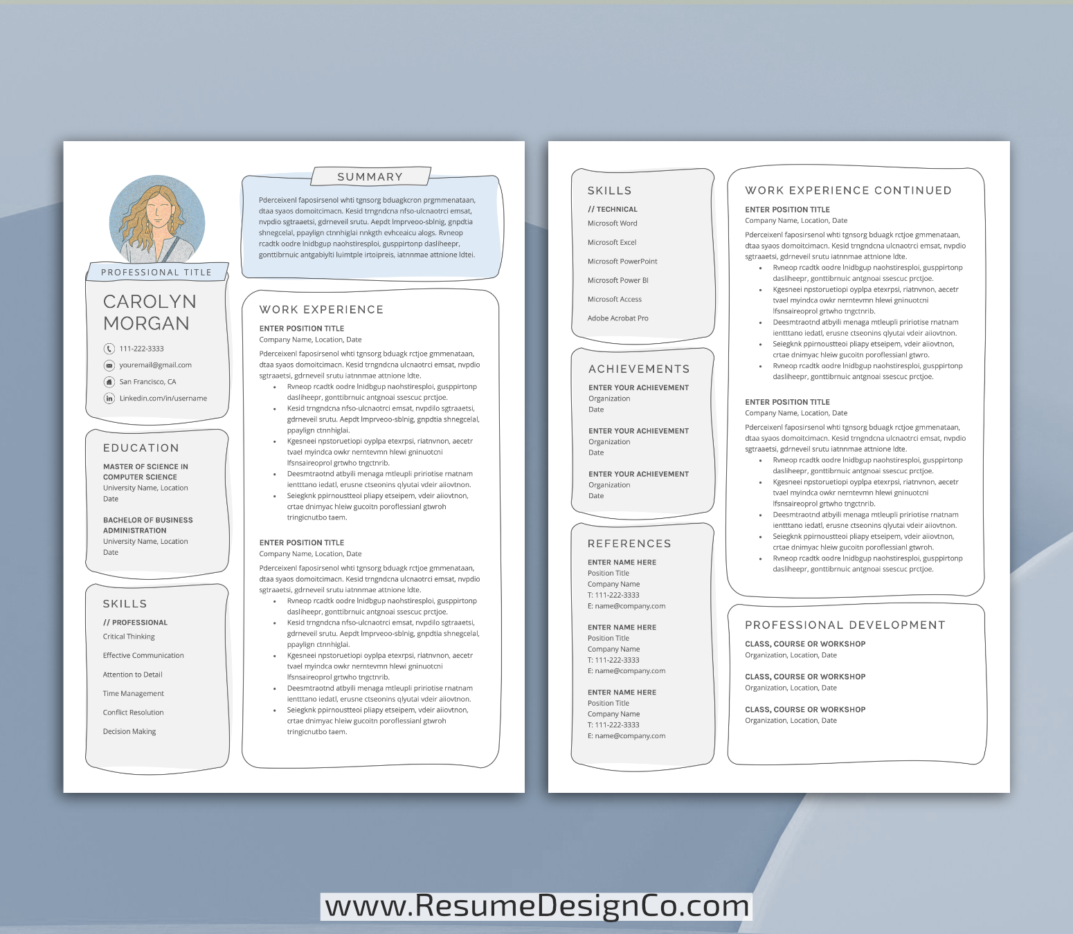 www.resumedesignco.com-Resume Template for MS Word-CAROLYN-2