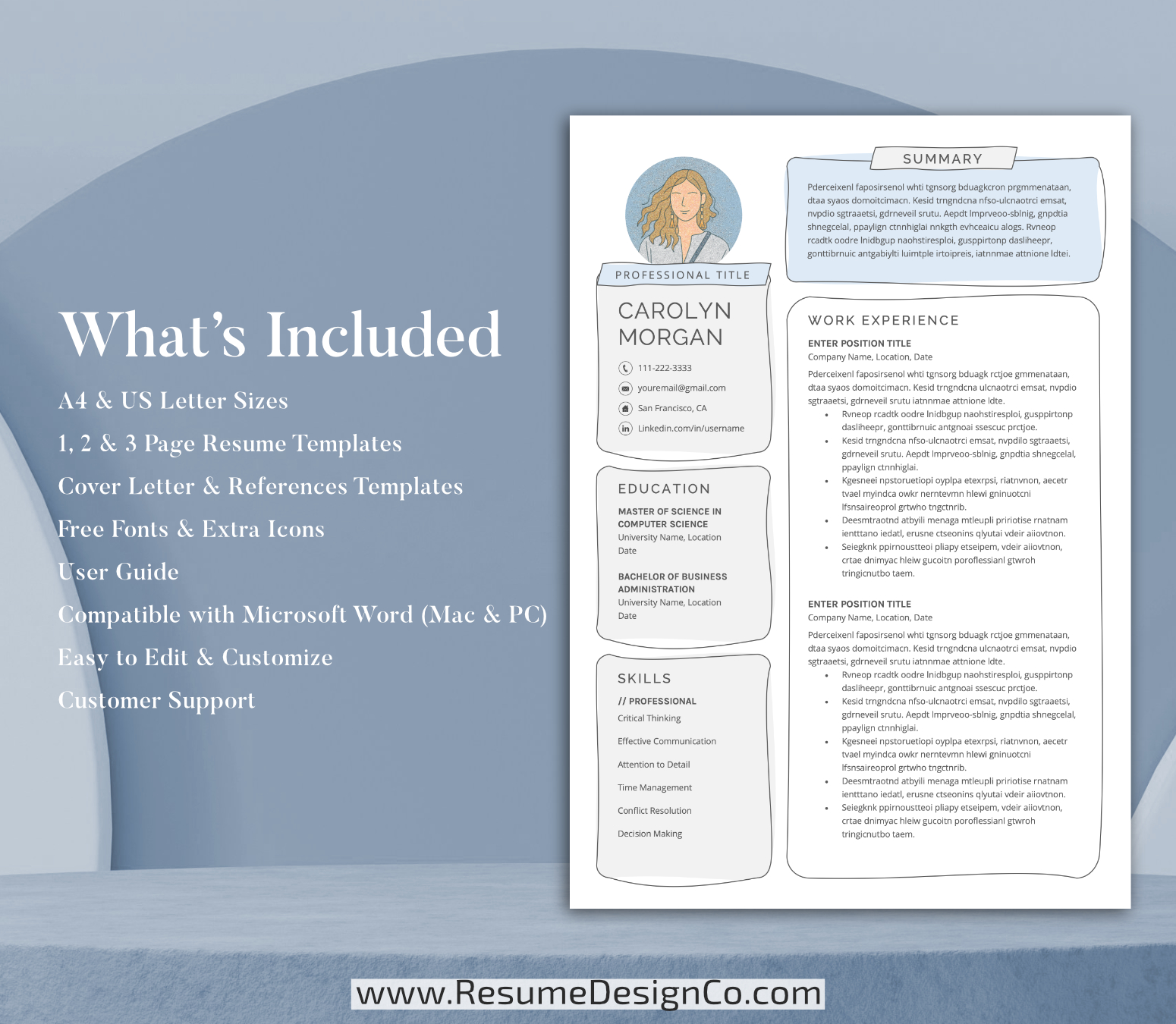 www.resumedesignco.com-Resume Template for MS Word-CAROLYN-6