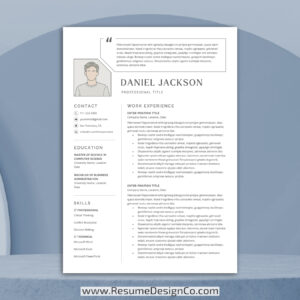 resumedesignco.com-1 Page Professional Resume Template, MS Word, Modern and Creative Resume Format, Editable CV Template Design, Curriculum Vitae, Free Download-DANIEL-1