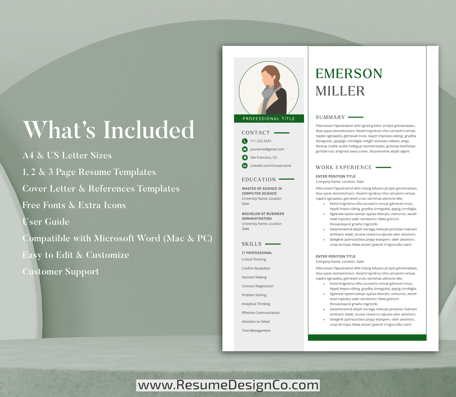 www.resumedesignco.com-Resume Template for MS Word-EMERSON-6