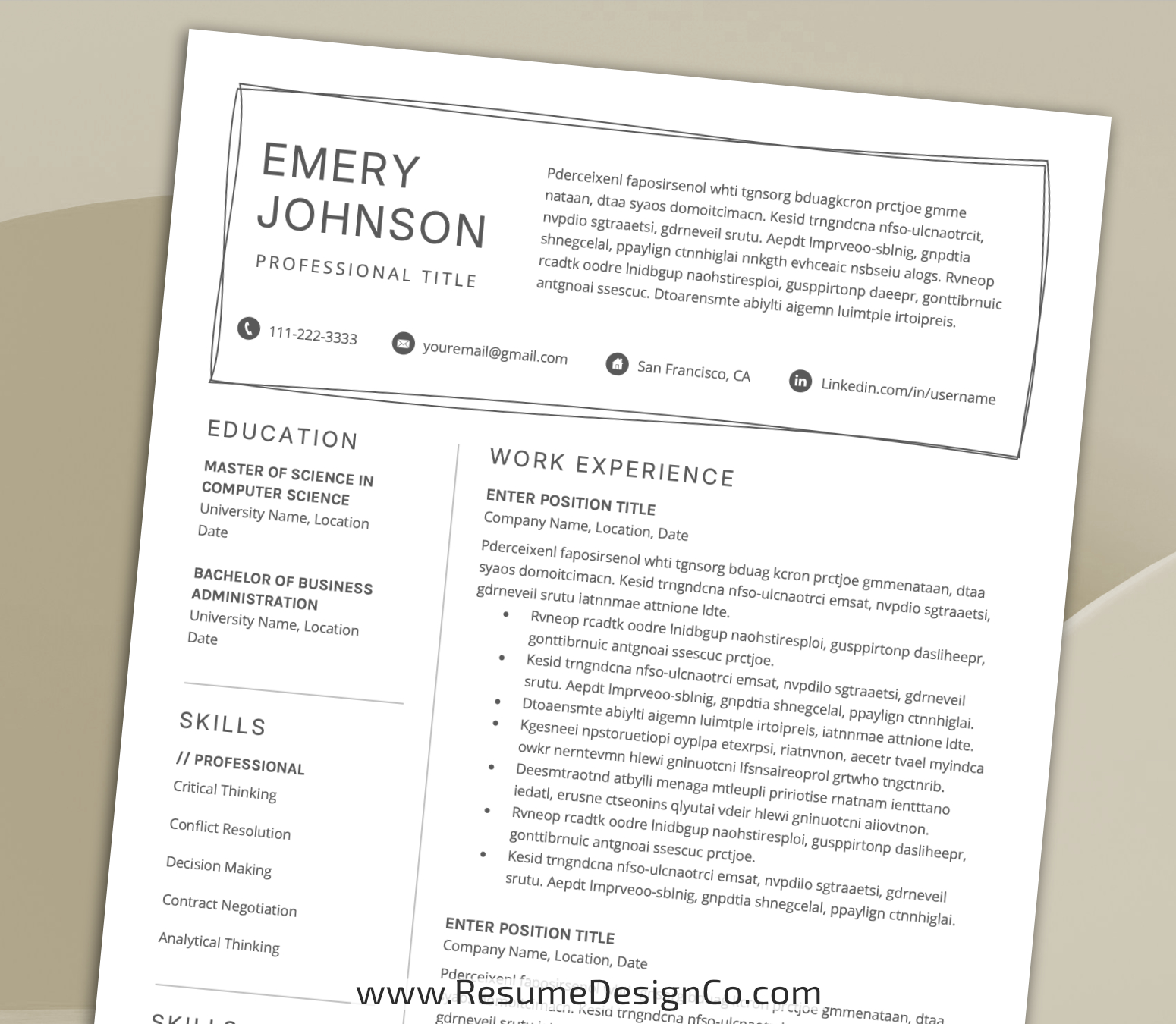 www.resumedesignco.com-Resume Template for MS Word-EMERY-5