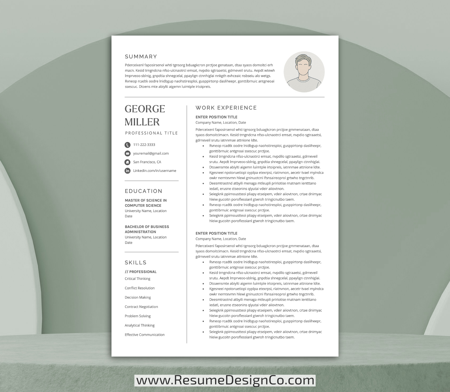 www.resumedesignco.com-Resume Template for MS Word-GEORGE-1