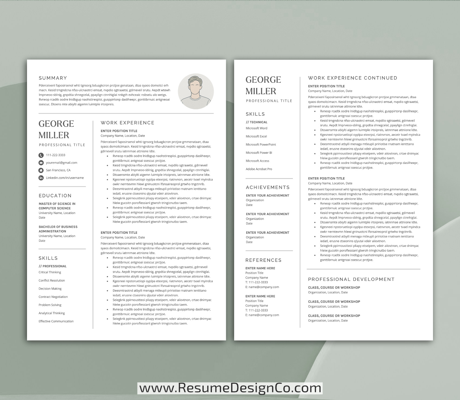 www.resumedesignco.com-Resume Template for MS Word-GEORGE-2
