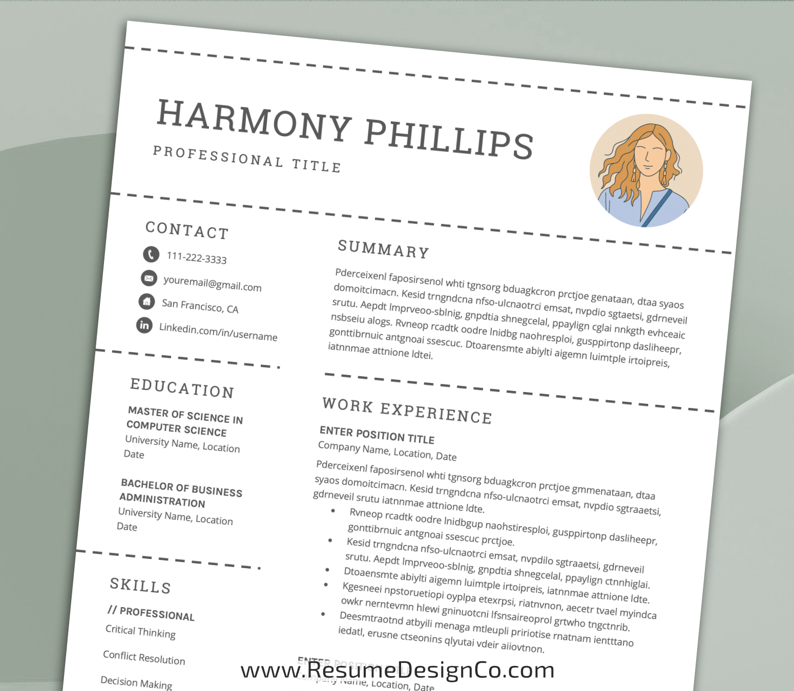 www.resumedesignco.com-Resume Template for MS Word-HARMONY-5