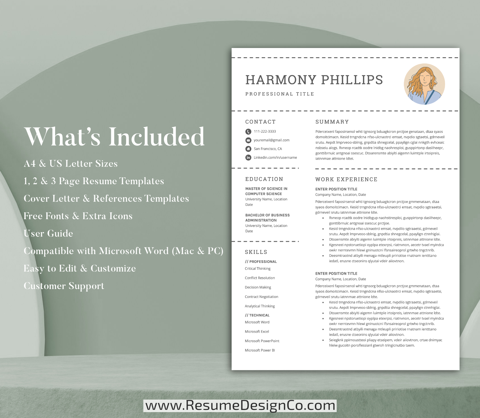 www.resumedesignco.com-Resume Template for MS Word-HARMONY-6