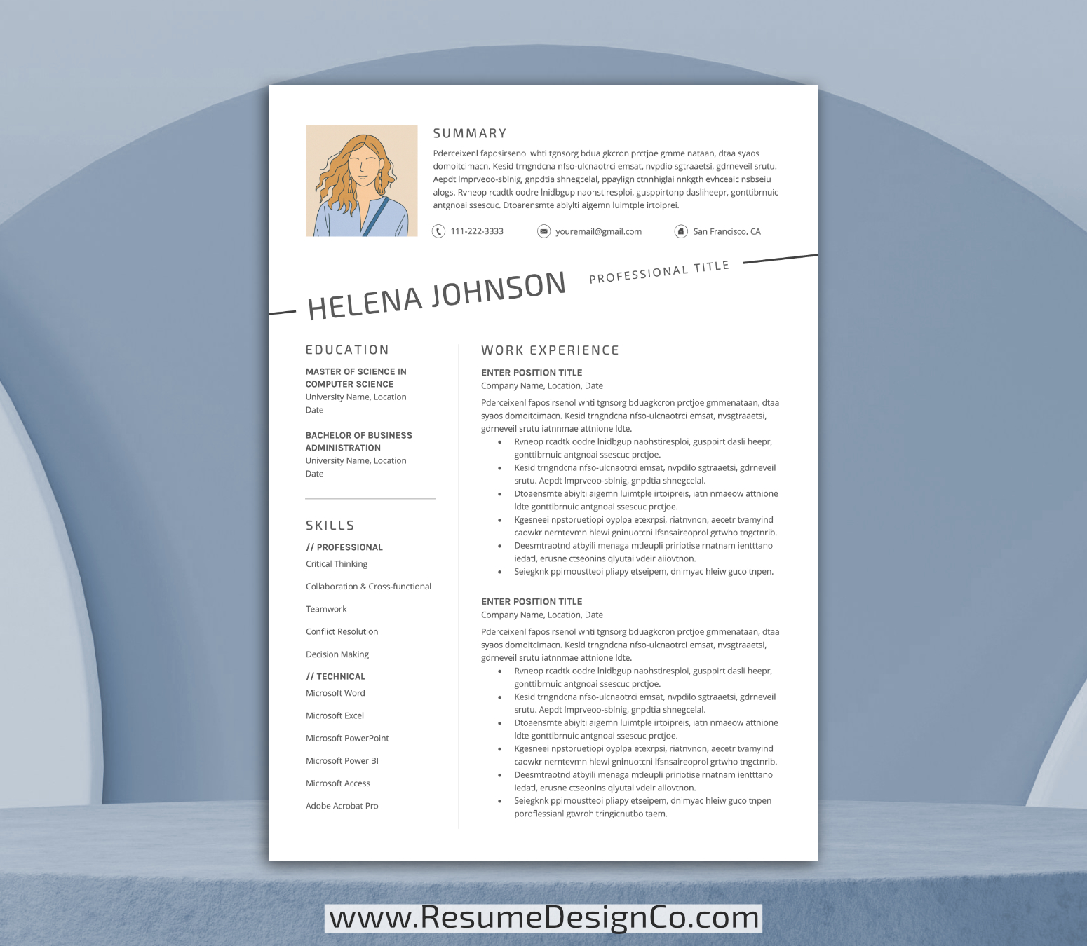 www.resumedesignco.com-Resume Template for MS Word-HELENA-1