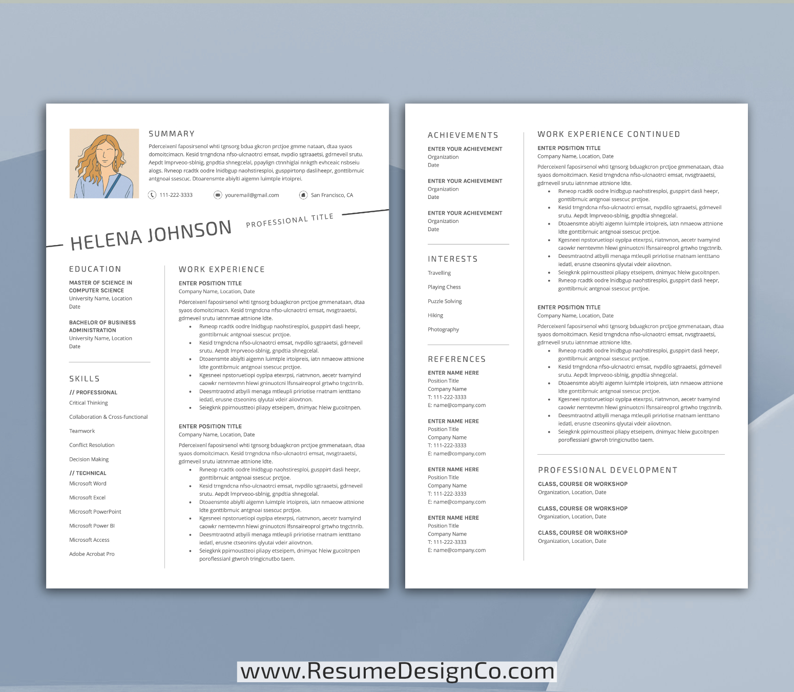www.resumedesignco.com-Resume Template for MS Word-HELENA-2