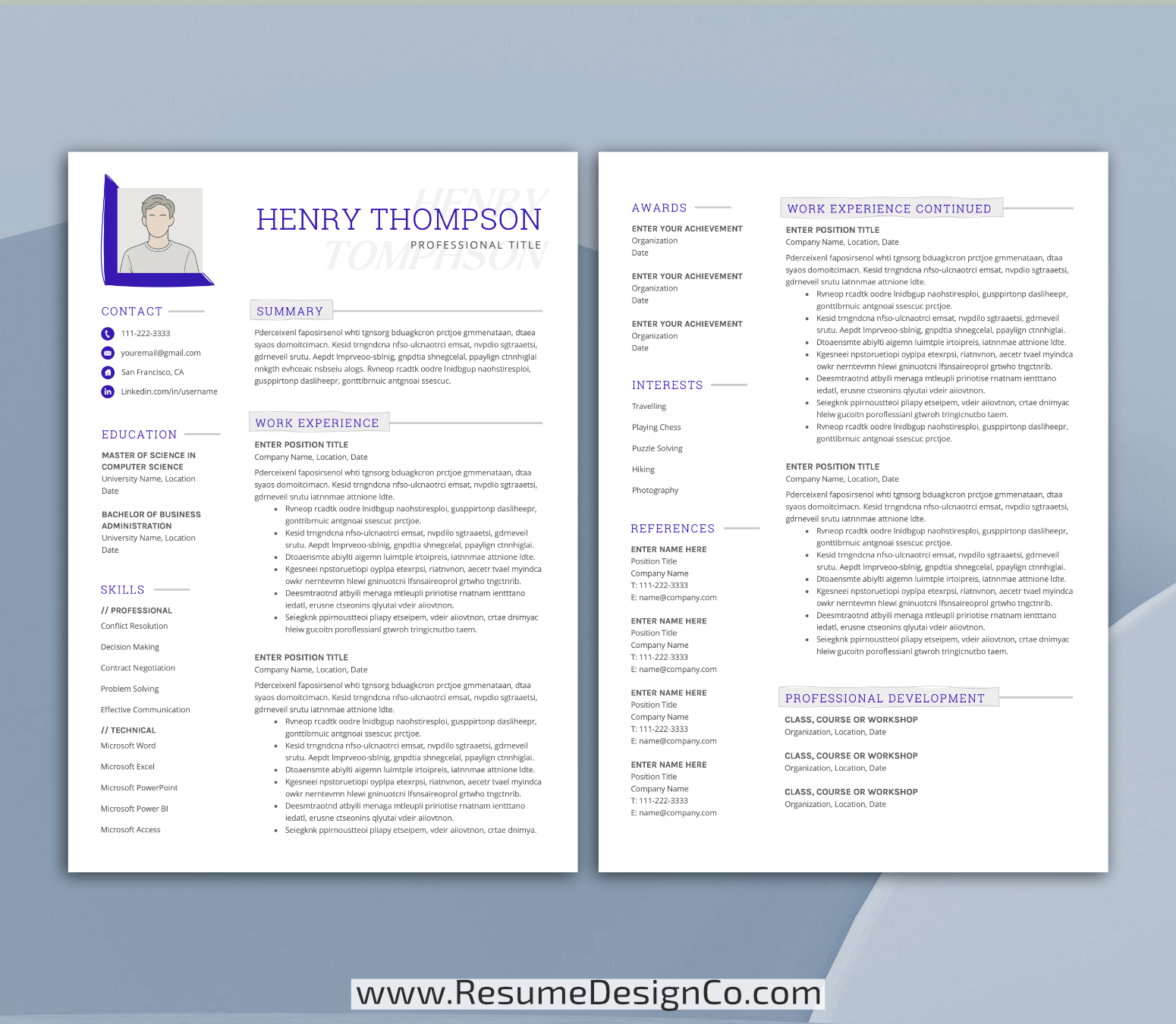www.resumedesignco.com-Resume Template for MS Word-HENRY-2