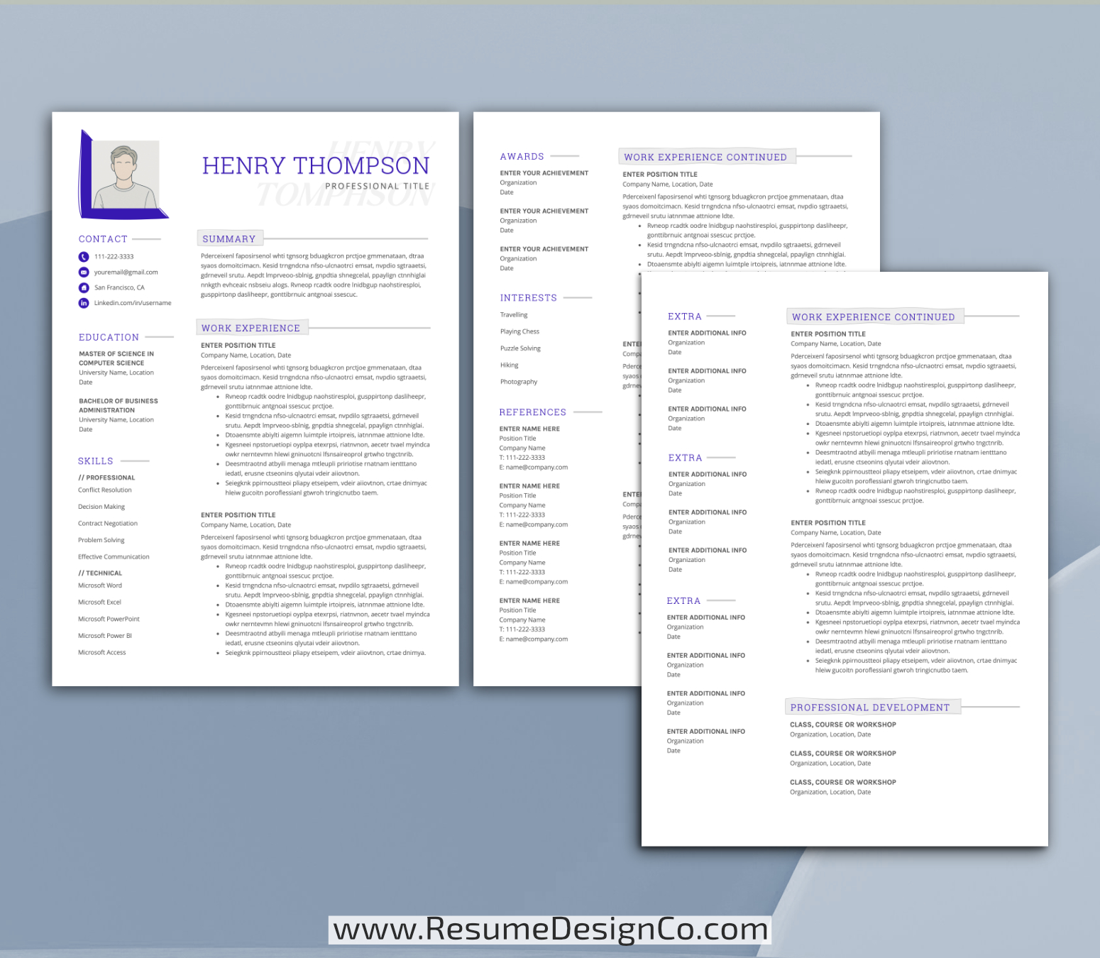 www.resumedesignco.com-Resume Template for MS Word-HENRY-3