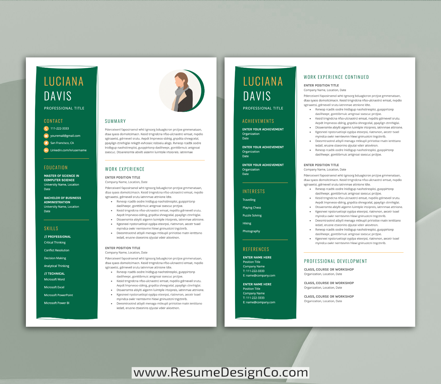 www.resumedesignco.com-Resume Template for MS Word-LUCIANA-2