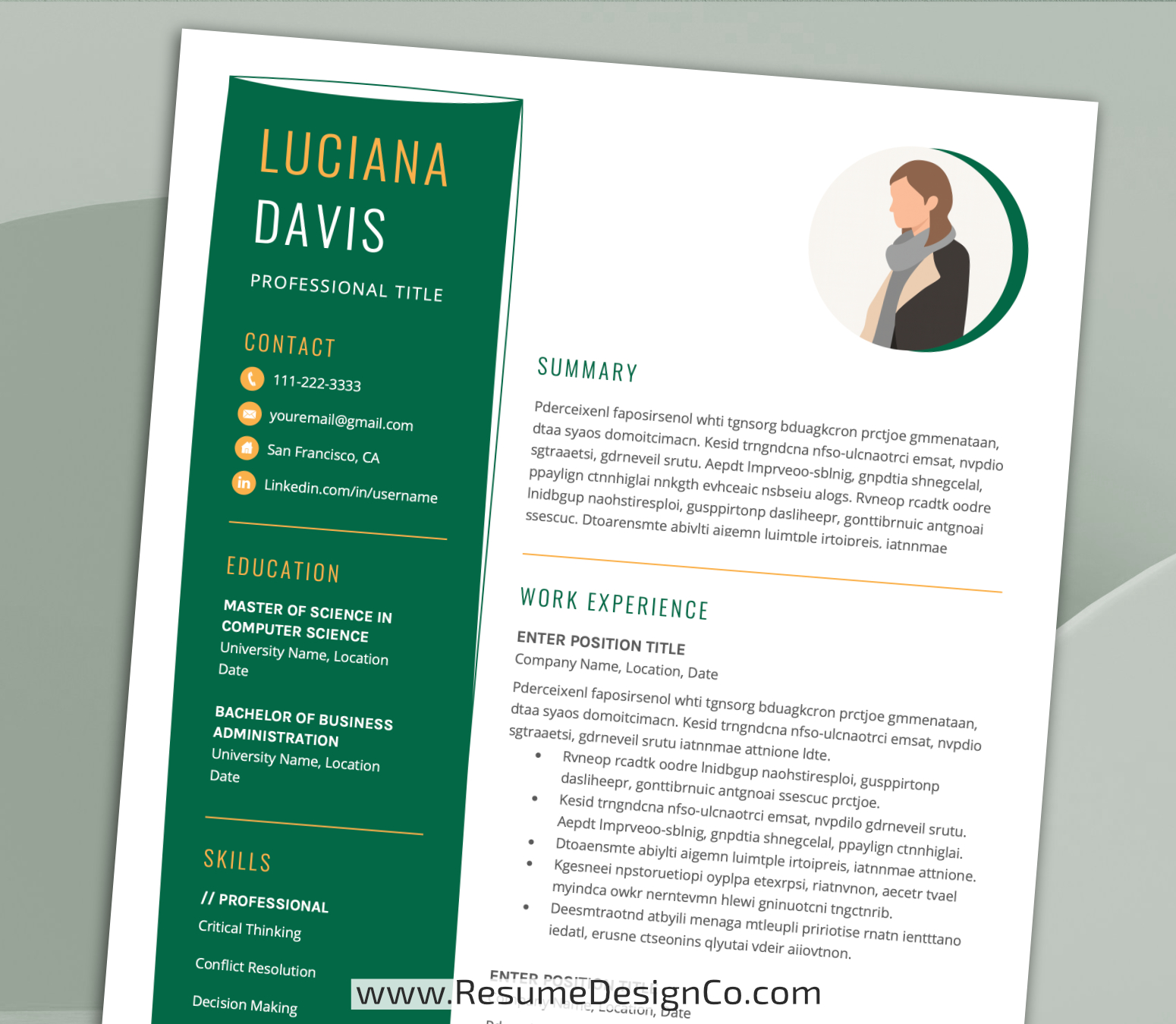 www.resumedesignco.com-Resume Template for MS Word-LUCIANA-5