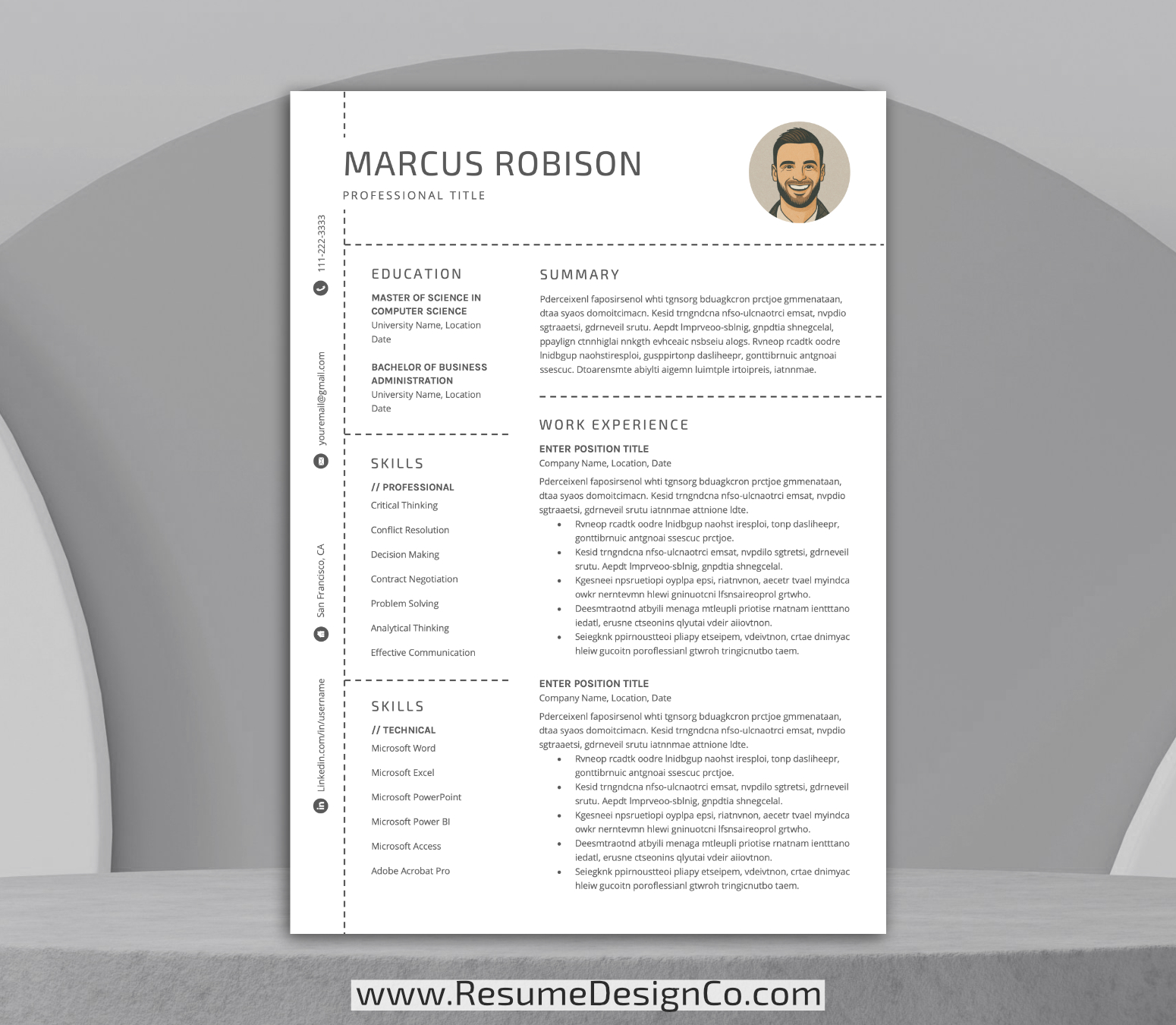 www.resumedesignco.com-Resume Template for MS Word-MARCUS-1