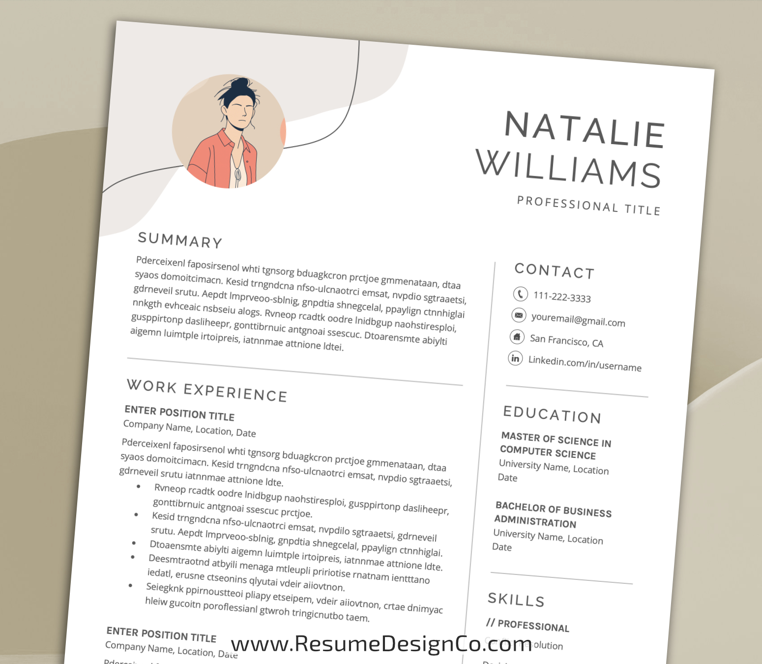 www.resumedesignco.com-Resume Template for MS Word-NATALIE-5