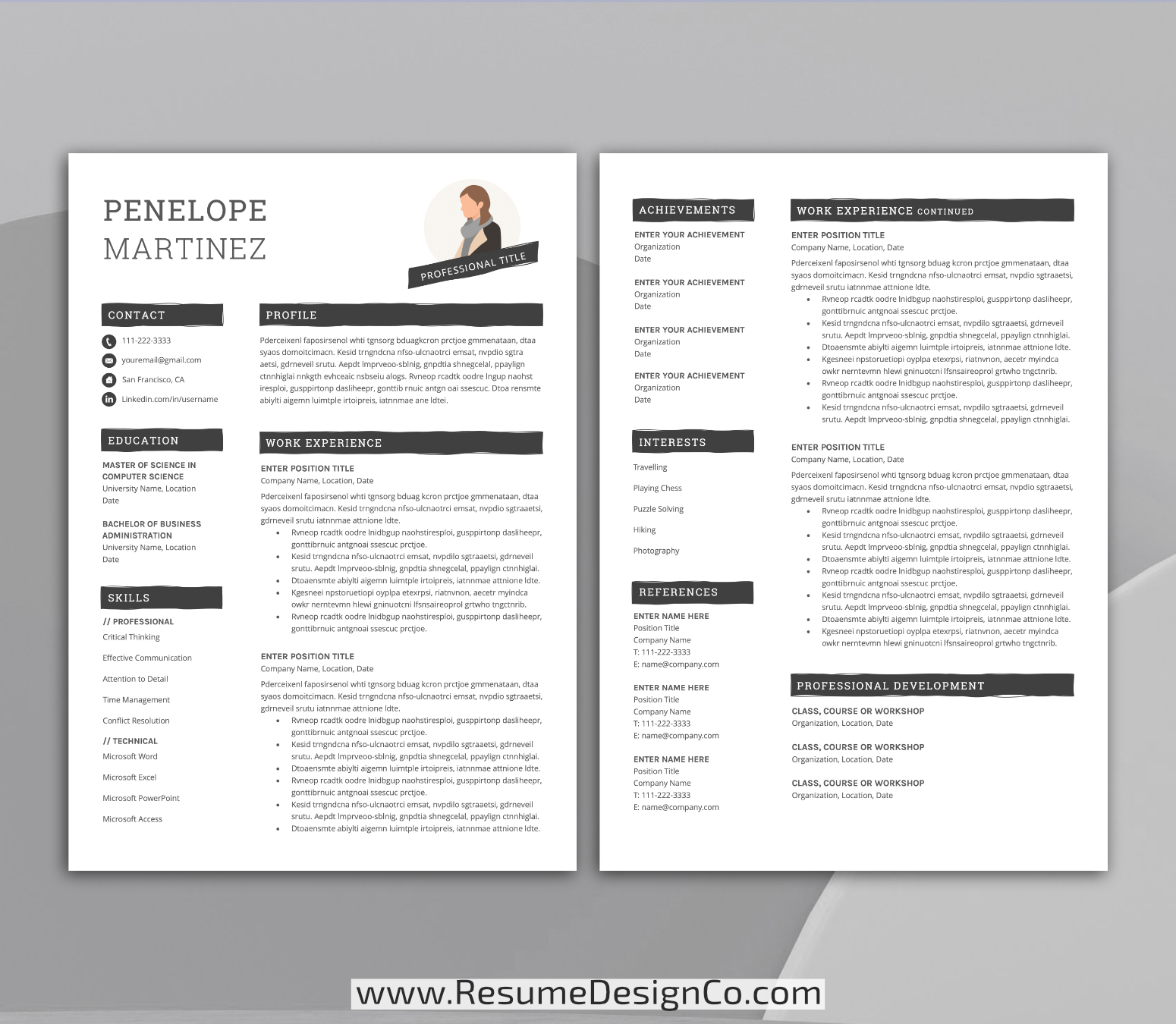 www.resumedesignco.com-Resume Template for MS Word-PENELOPE-2