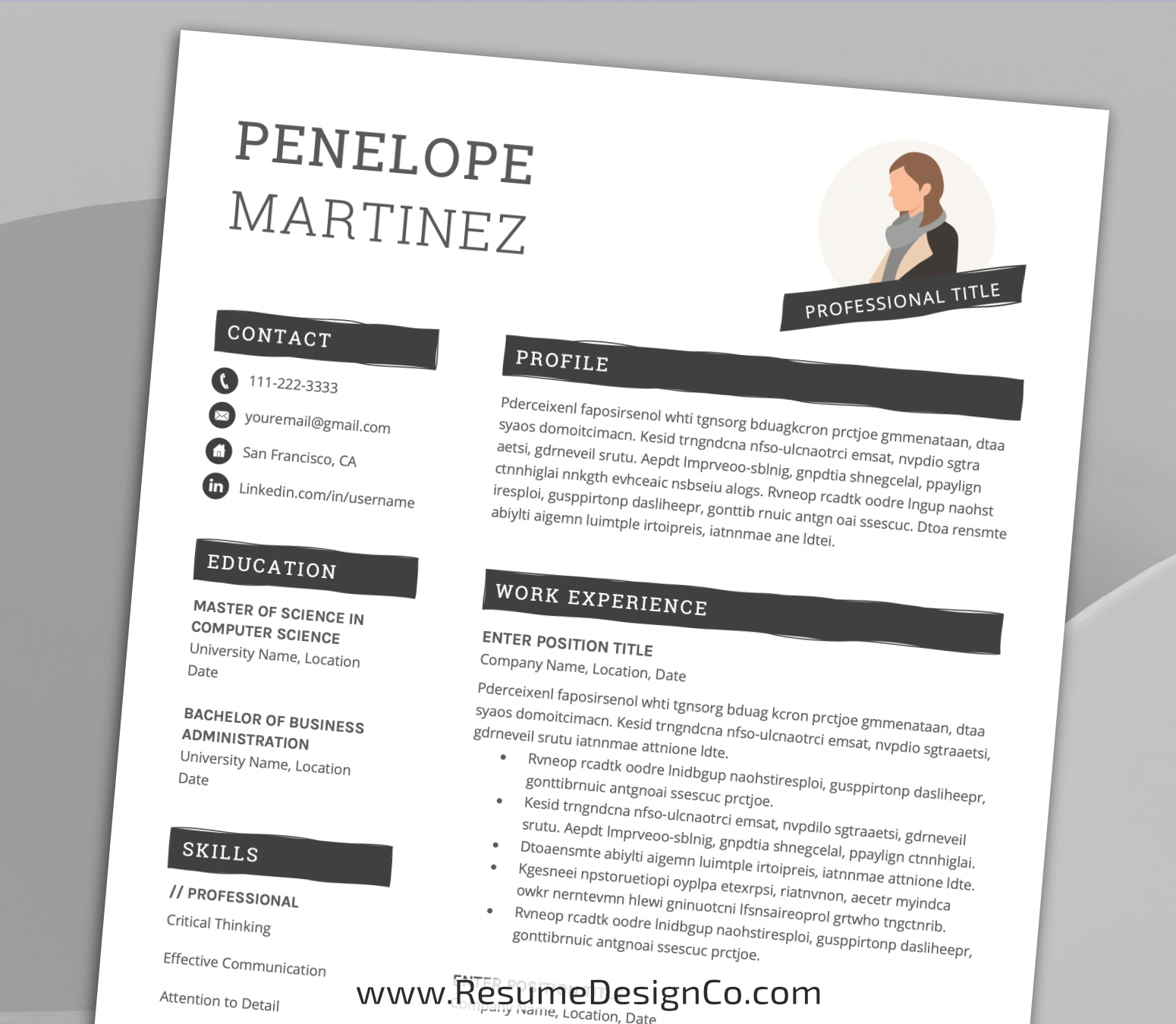 www.resumedesignco.com-Resume Template for MS Word-PENELOPE-5