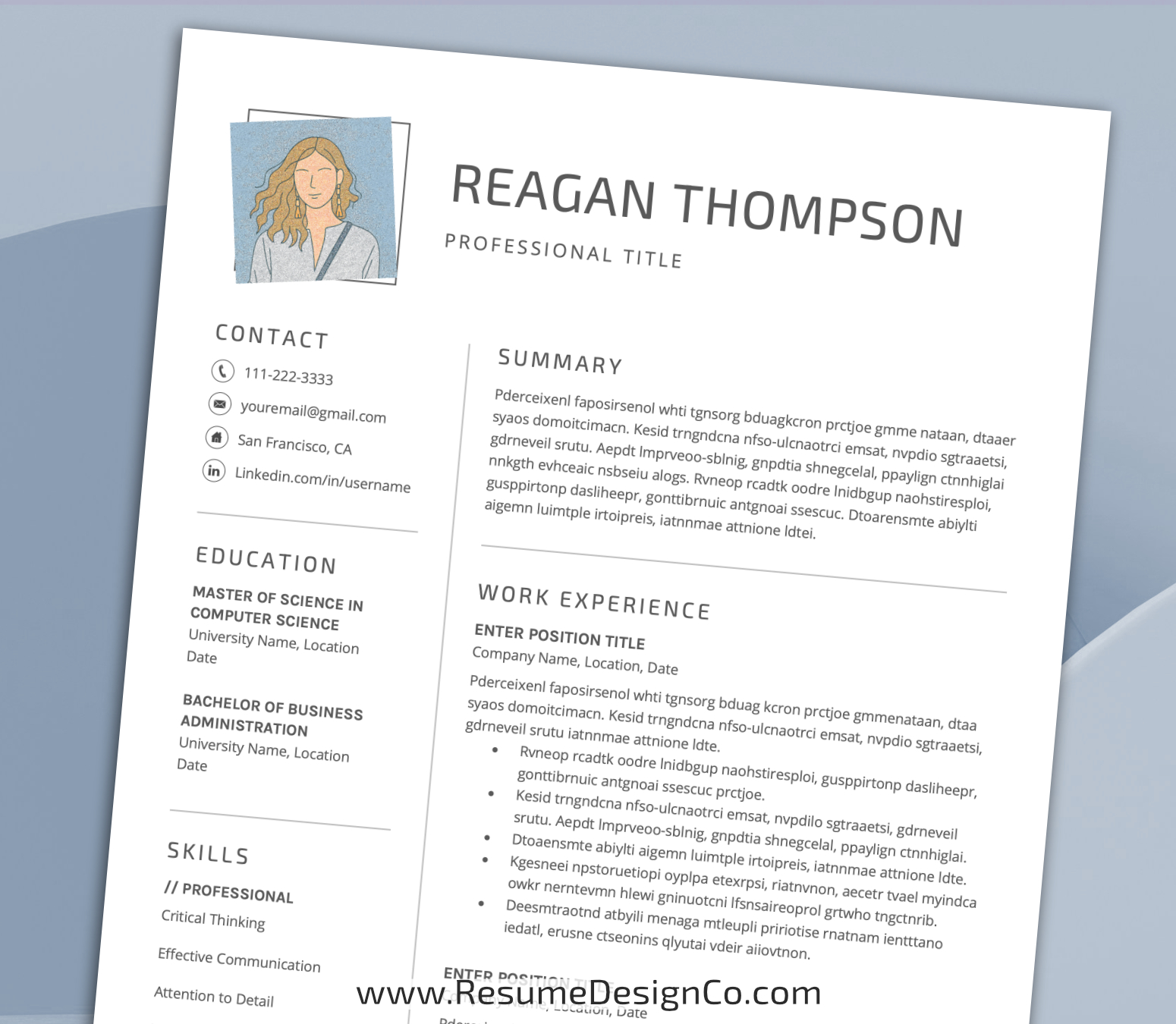 www.resumedesignco.com-Resume Template for MS Word-REAGAN-5