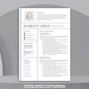 resumedesignco.com-1 Page Professional Resume Template, MS Word, Modern and Creative Resume Format, Editable CV Template Design, Curriculum Vitae, Free Download-SCARLETT-1