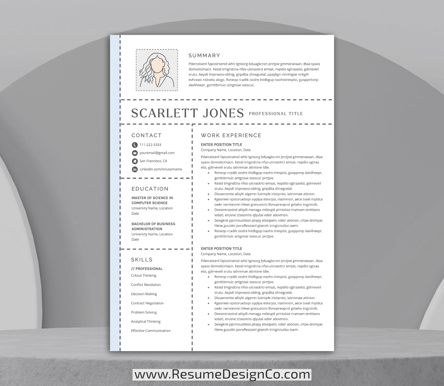 www.resumedesignco.com-Resume Template for MS Word-SCARLETT-1