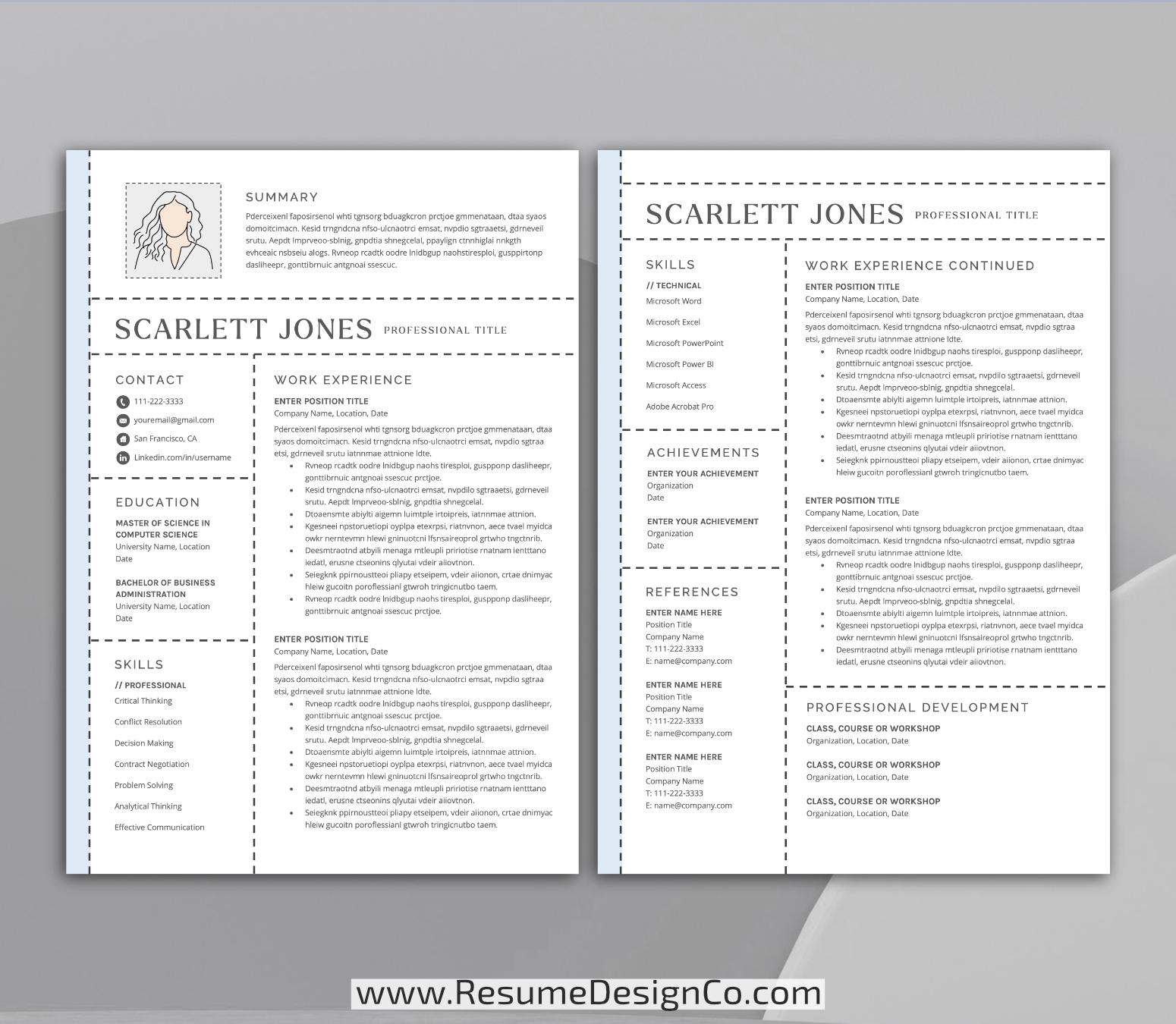 www.resumedesignco.com-Resume Template for MS Word-SCARLETT-2