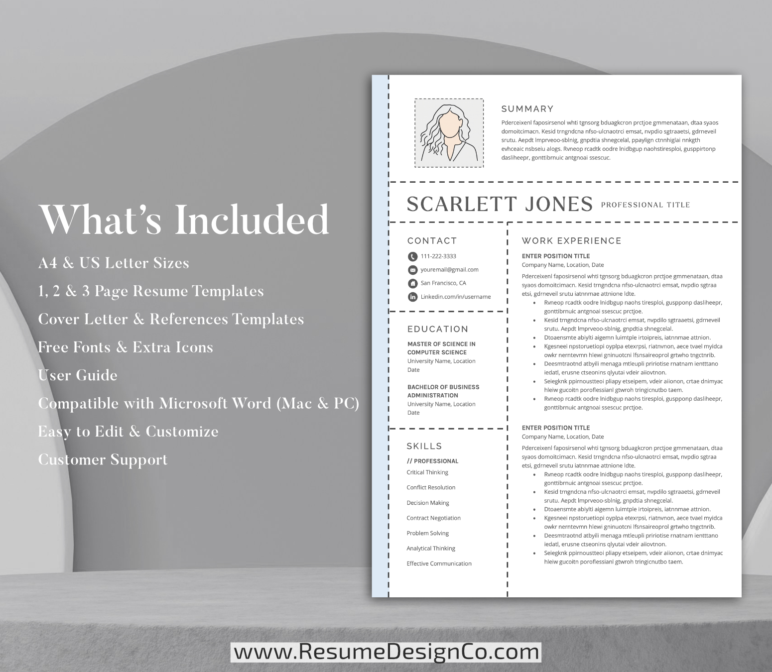 www.resumedesignco.com-Resume Template for MS Word-SCARLETT-6