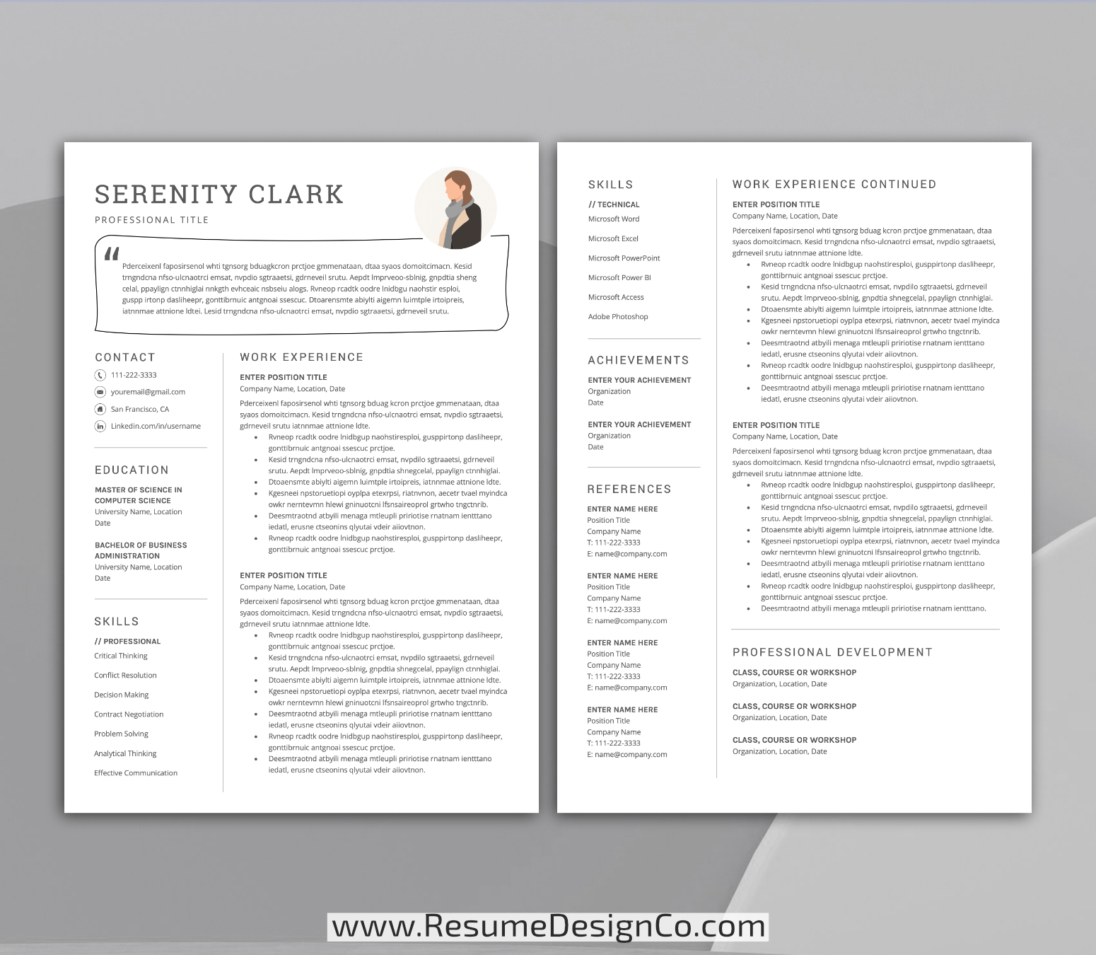 www.resumedesignco.com-Resume Template for MS Word-SERENITY-2