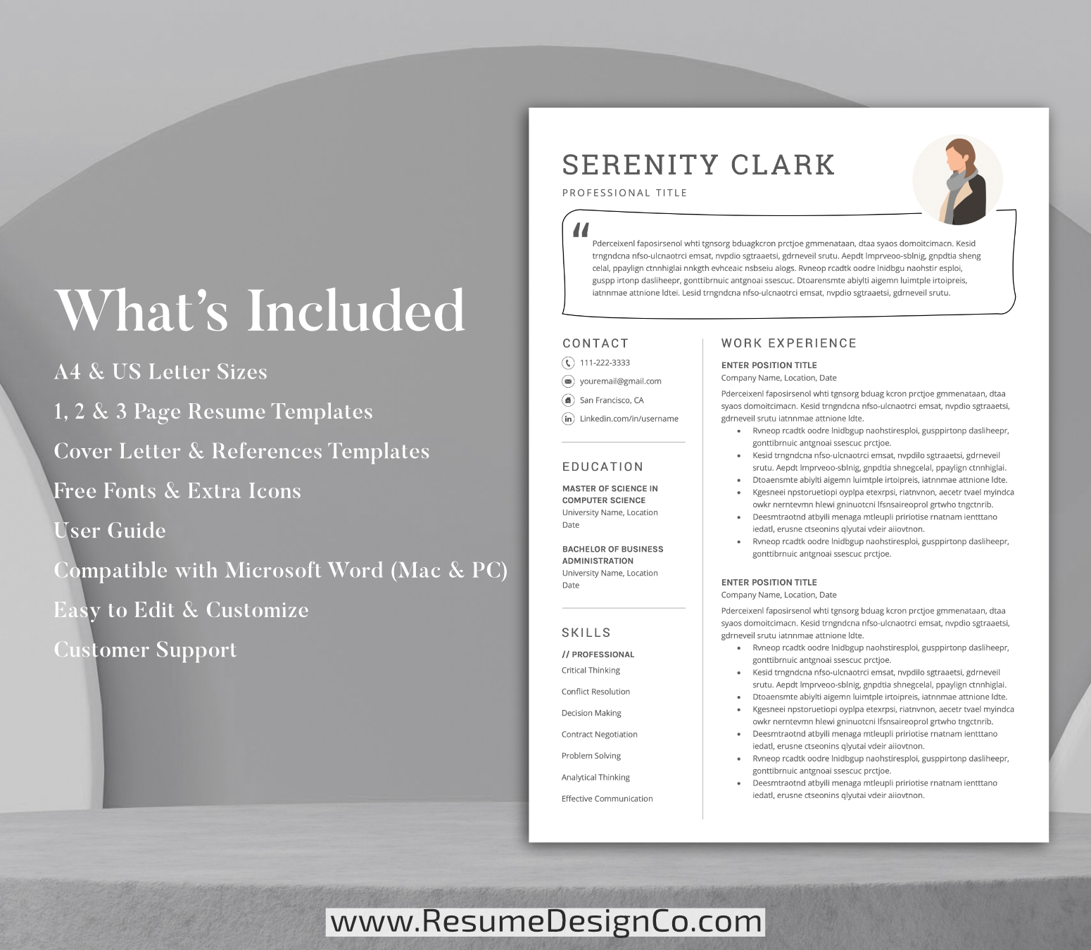 www.resumedesignco.com-Resume Template for MS Word-SERENITY-6