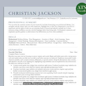 ATS Friendly Resume Template for MS Word, Professional ATS CV Template