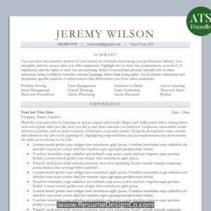 ATS Friendly Resume Template for MS Word, Professional ATS CV Template